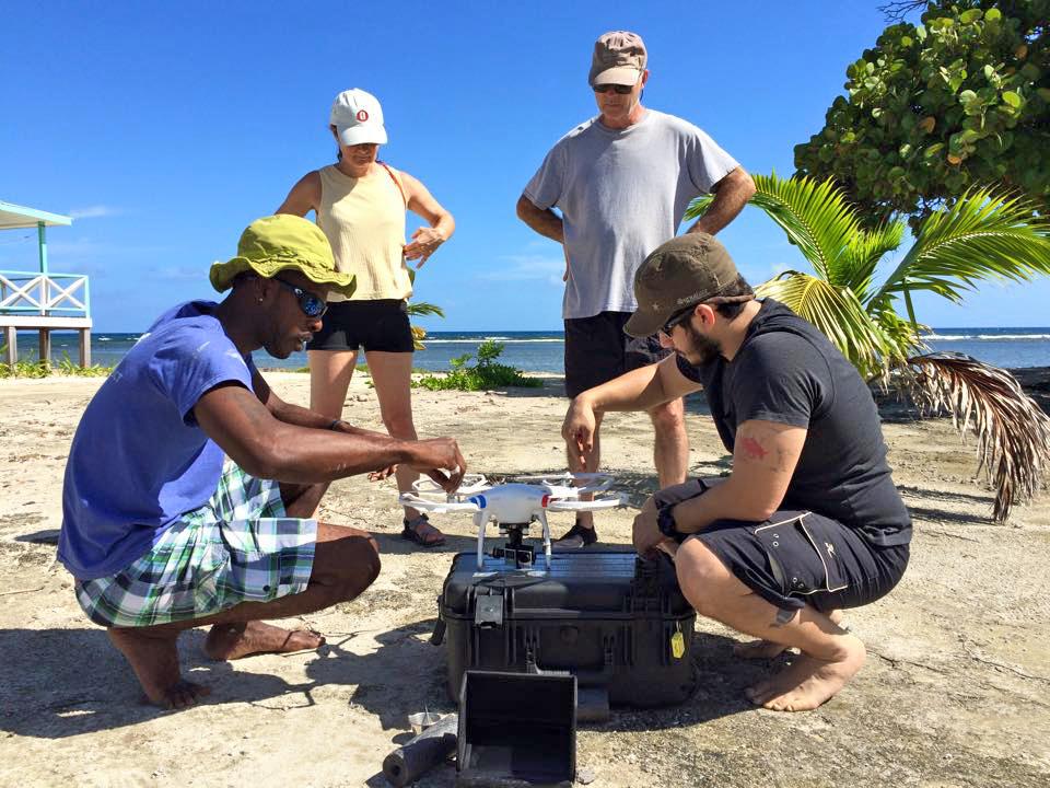 Eric and Alton prepare the quadcopter for flight. © Kathi Koontz