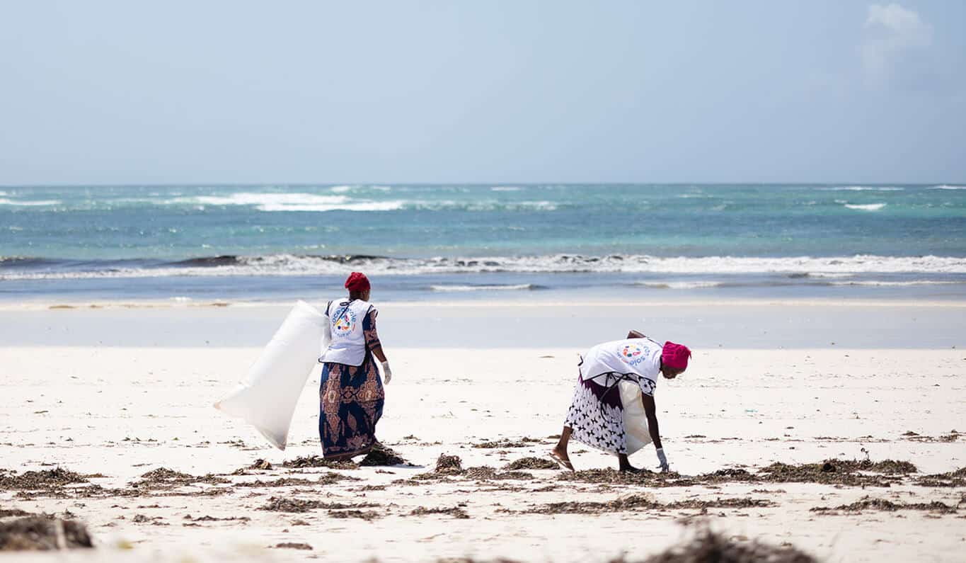 beach cleanup in Kenya